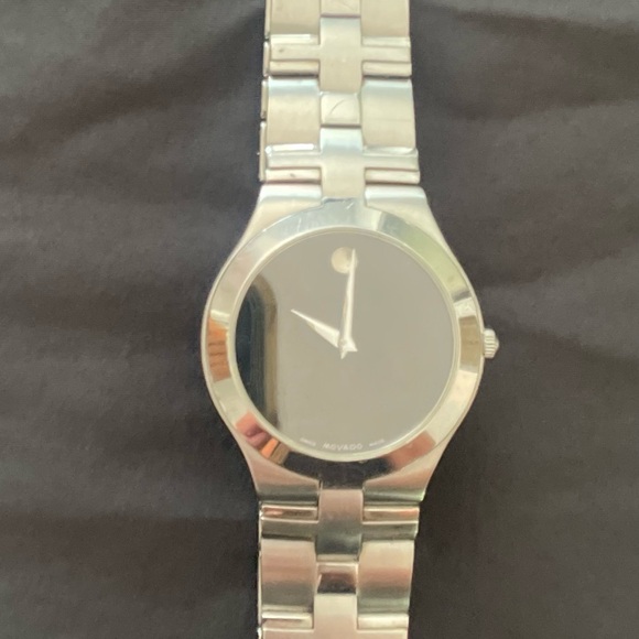 Movado Silver and Black Men's Watch - Picture 1 of 1